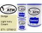 Preview: Dodge, Light Ivory Cream, ET1 / DT6612: 500ml Lackdose + 500ml Klarlack + 250ml Härter - Set, von ATW Autoteile West.